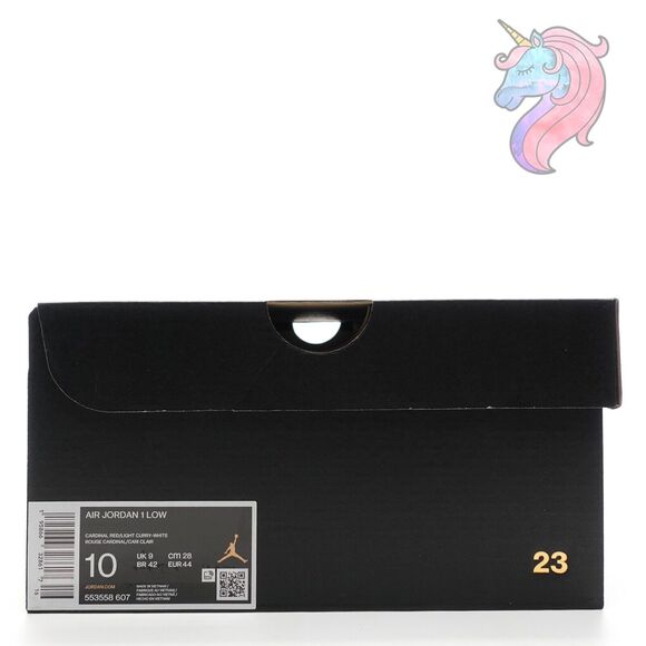 Mens Size 10 Nike Air Jordan 1 Low Cardinal Red Curry White Shoes 553558 607 New - Picture 15 of 16